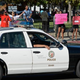 Los Angeles Police Department officers on patrol last year during a protest
Kevork Djansezian/Getty Images